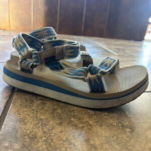 Teva Sandals Cream/Blue Women’s 8